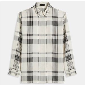 THEORY Classic Menswear Shirt Fluid Plaid